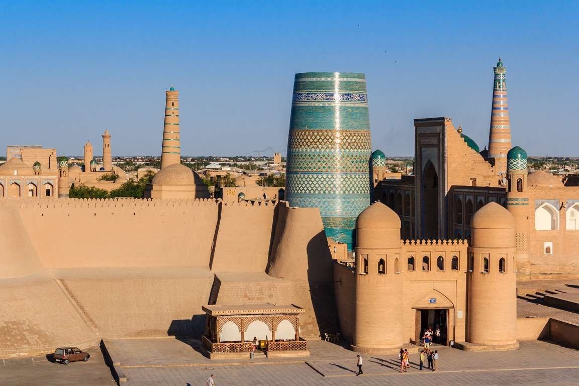 Itchan-Kala (Ichan Kala) en Jiva: ciudad amurallada y Patrimonio de la Humanidad en Uzbekistán