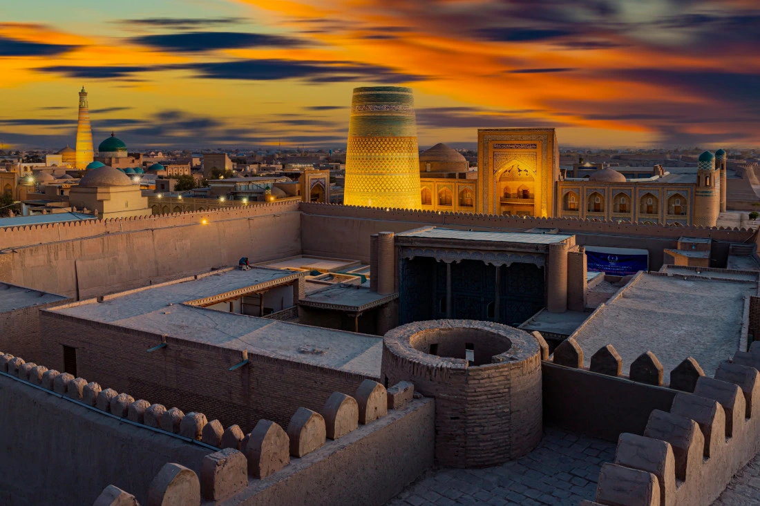 Vista de Jiva, Uzbekistán